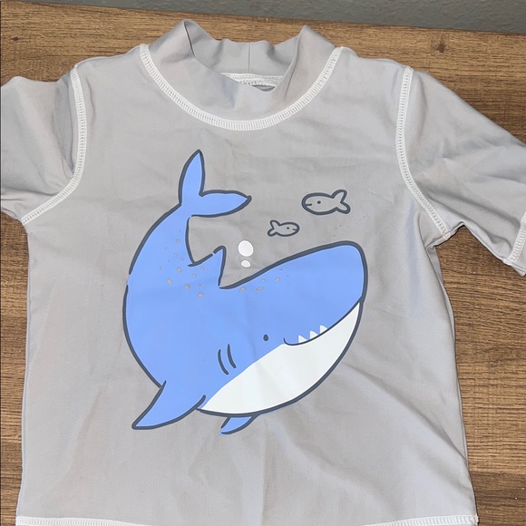Carter's Gray and Blue Shark Shirt - Picture 7 of 8